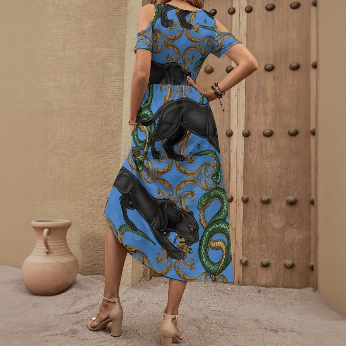 Proper Villainz Venom Velvet Off-Shoulder Dress